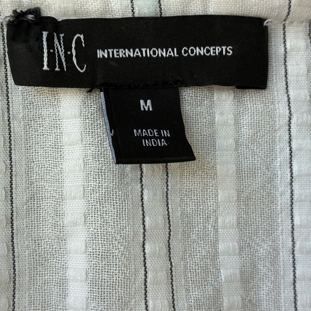INC International Concepts White Cotton Boho Peasant Top. Balloon Sleeves. NWOT. - Picture 9 of 13